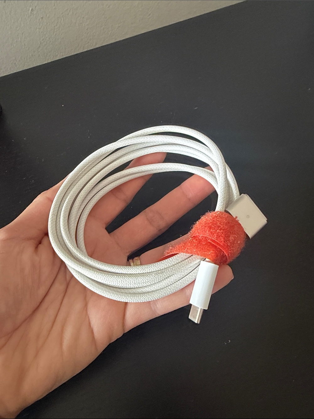 Braided White USB-C Charging Cable